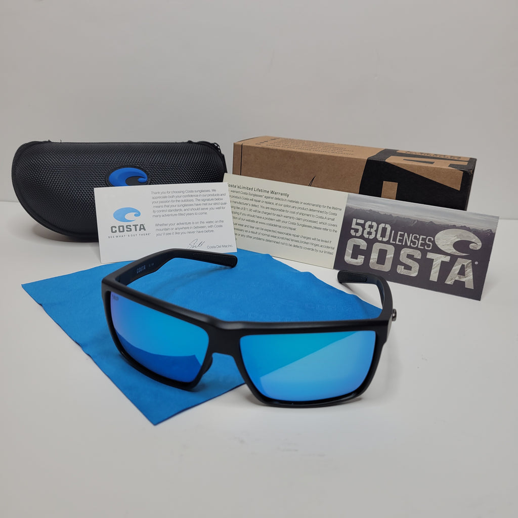 Costa Del Mar Rinconcito 580P Polarized Sunglasses Black in Blue Mirror