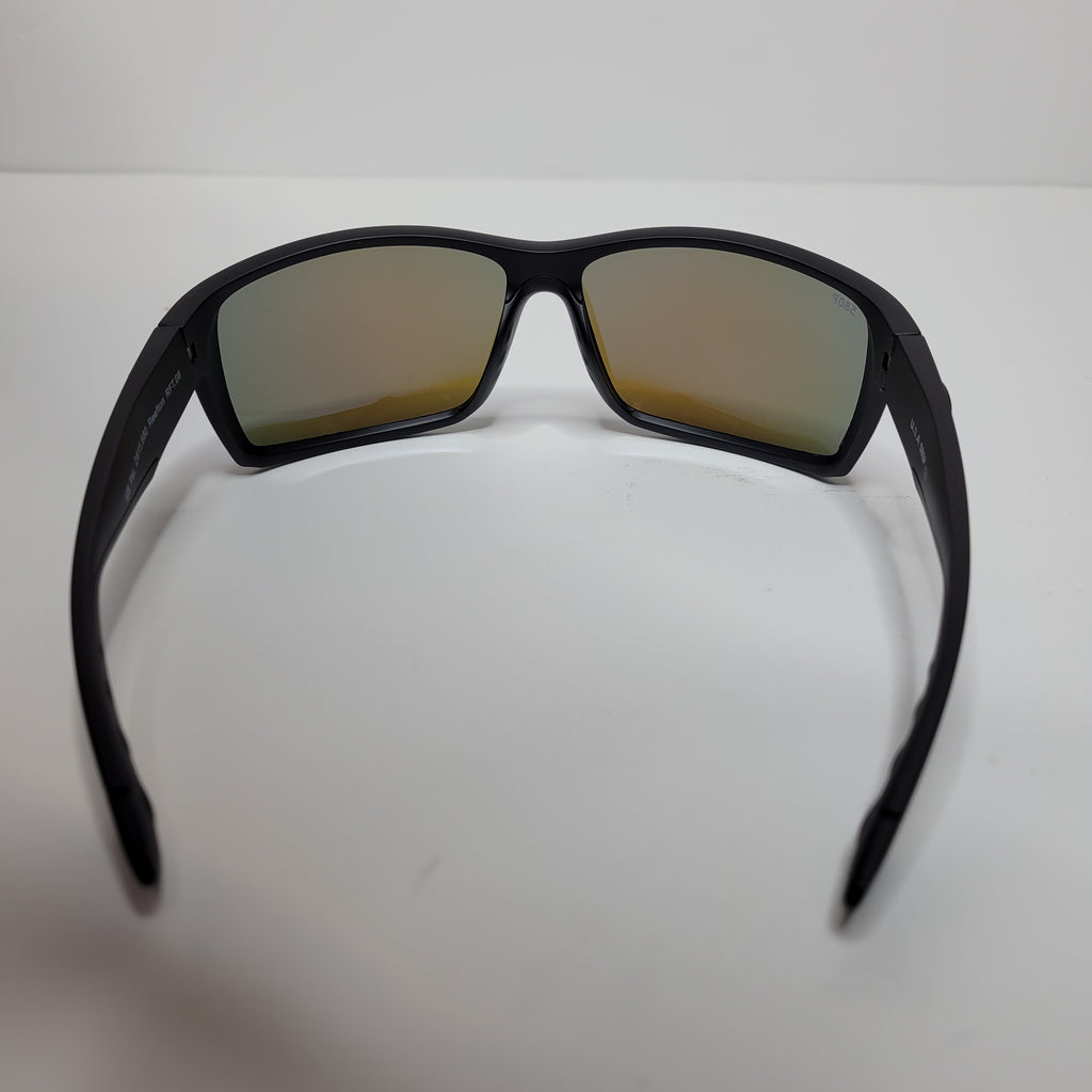 Costa Del Mar Reefton 580P Polarized Sunglasses Black in Blue Mirror