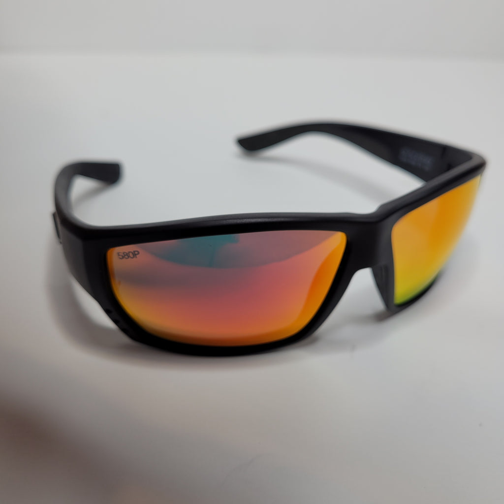 Costa Del Mar Tuna Alley 580P Polarized Sunglasses Black in Orange Mirror